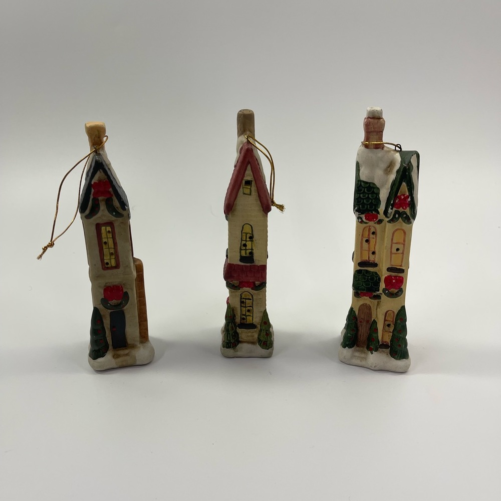 “Vintage” set of three porcelain Christmas houses